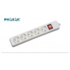 Phasak - Regleta 5 tomas con proteccion sobretension